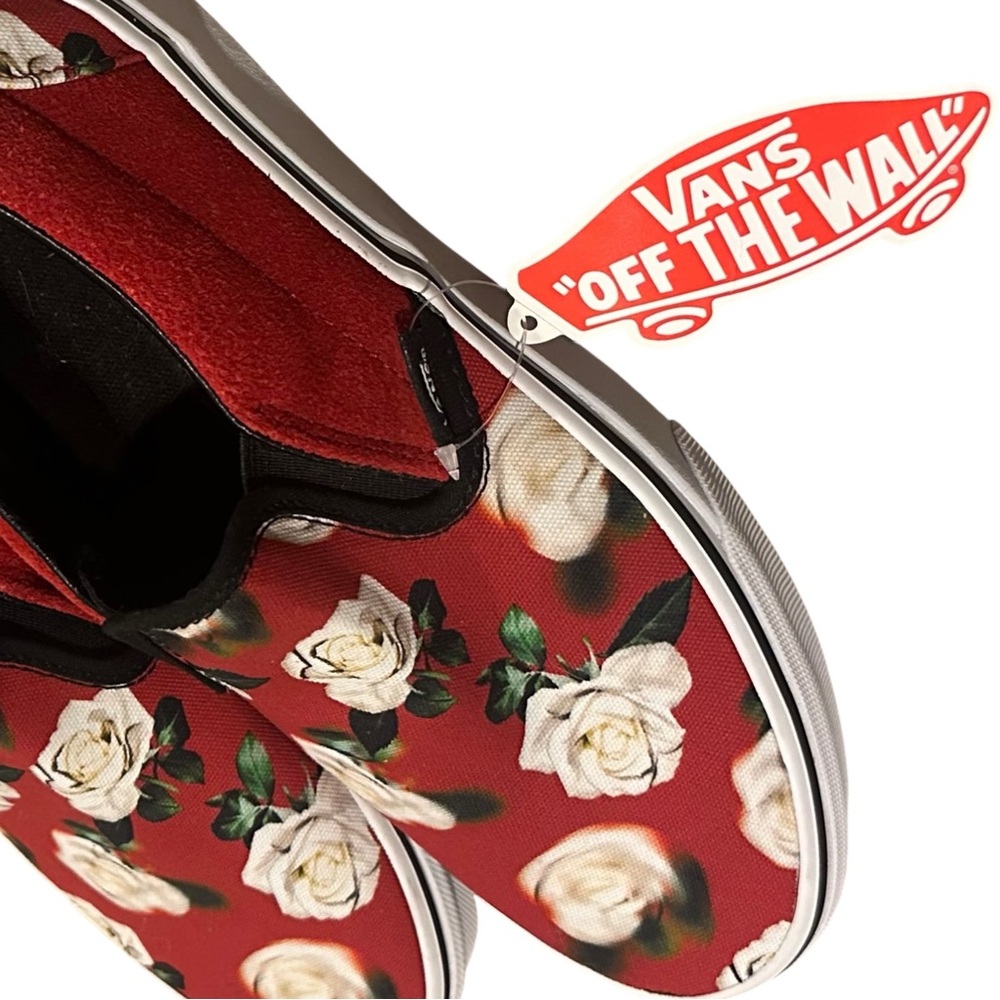 Vans Classic Slip-On Romantic Floral Red Rose Sneakers Men 6.5 Women 8 - Picture 16 of 16